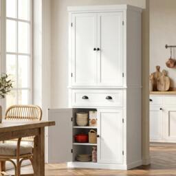 Rackhams Tall Kitchen Cupboard, 183cm Freestanding Storage Cabinet with Drawer