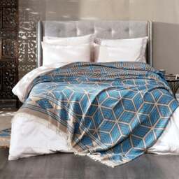 Rackhams Ela Soft Cotton Jacquard Bedspread - Single (190 x 245 cm) - Marigold Orange on Taupe - thumbnail 6
