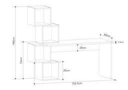 Rackhams Balance Desk Modern 4-Tier Open Storage Shelves Engineered Wood 140x153.5x60cm - Anthracite Grey - thumbnail 3