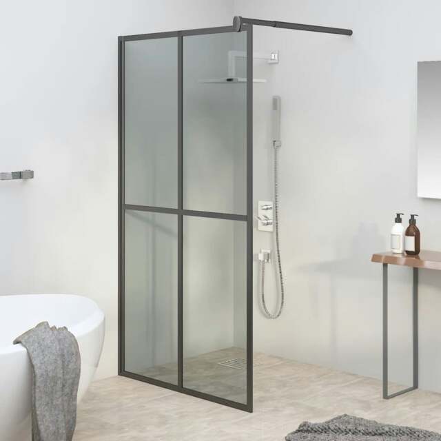 Rackhams Walk-in Shower Screen 100x195cm Dark Tempered Glass