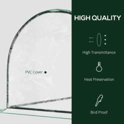 Rackhams Tunnel Greenhouse Green Grow House for Garden Outdoor, Steel Frame, PVC Cover, Transparent, 200 x 100 x 80cm - thumbnail 6