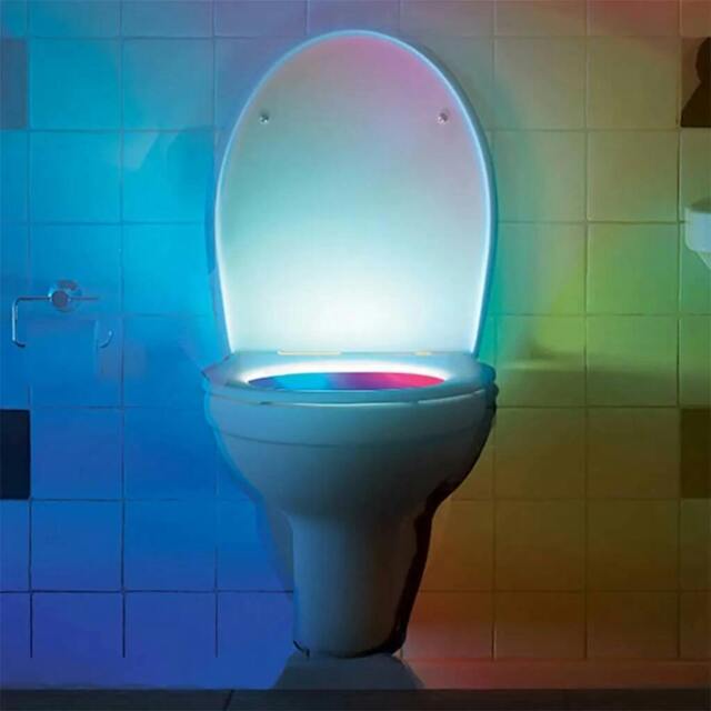 Rackhams Techno Motion-Activated Toilet Night Light - Plastic