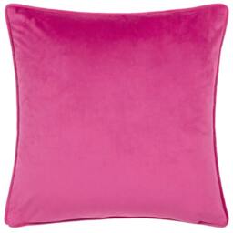 Rackhams Shiitake Happens Velvet Piped Cushion Cover - Fuchsia - 43cm x 43cm - Fuchsia - 100% Polyester - thumbnail 3
