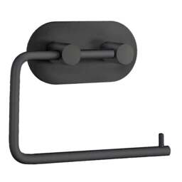 Rackhams Black Stainless Steel Toilet Roll Holder Self Adhesive Bathroom Wall Mounted