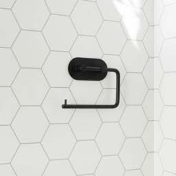 Rackhams Black Stainless Steel Toilet Roll Holder Self Adhesive Bathroom Wall Mounted - thumbnail 2