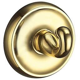 Rackhams Single Polished Brass Towel Hook (55mm) Wall Mounted Bathroom Storage Square Robe Hooks Clothes Hanger Coat Peg