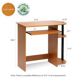 Rackhams BK Easy Assembly Computer Desk, Light Cherry Crafted for Practical Use and Stylish Living Spaces - 14098R1LC - thumbnail 2