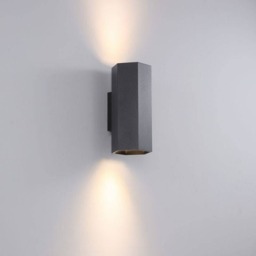 Rackhams 10 Watt Black Hexagonal Up and Down Indoor Wall Light - thumbnail 2