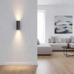 Rackhams 10 Watt Black Hexagonal Up and Down Indoor Wall Light - thumbnail 3