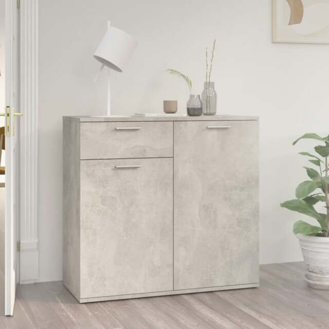 Rackhams Sideboard Concrete Grey 80x36x75 cm Engineered Wood - Grey - Engineered wood