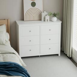 Rackhams Nairn 3 + 3 Wide Chest of Drawers - White - thumbnail 1