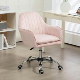 Rackhams Office Chair, Swivel Desk Chair w/ Adjustable Height, Pink - Pink - thumbnail 1