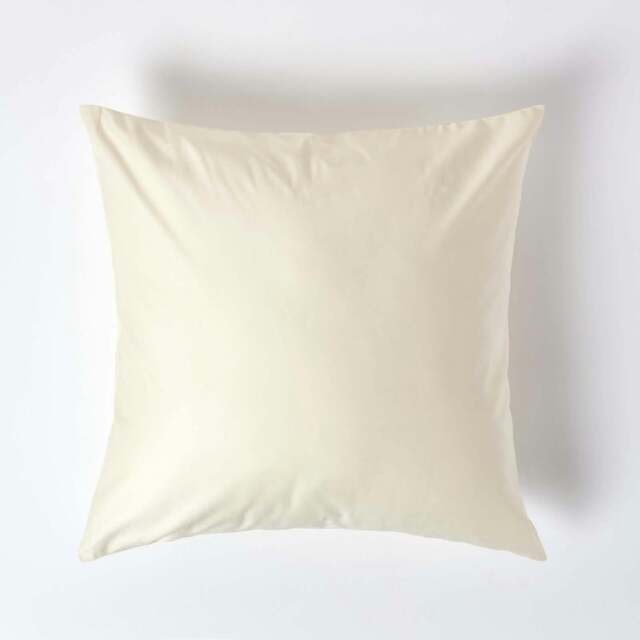 Rackhams Premium 1000 TC Egyptian Cotton Sateen Weave Pillowcase, European Size - Cream - 60 x 60 cm - image 1