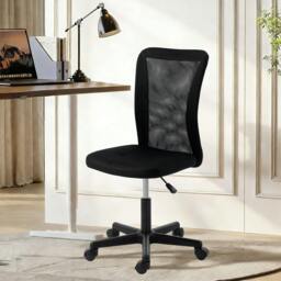 Rackhams Armless Office Chair, Swivel Desk Chair w/ Adjustable Height, Black - Yes - Office Chair - 43 x 54 x 85-97 cm