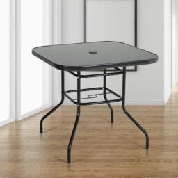 Rackhams 80/105cm Wide Square Garden Table Patio Outdoor Dining Table Coffee Bistro Table - W 80 x L 80 x H 72 cm - thumbnail 1