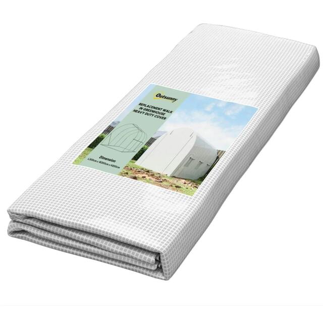 Rackhams 3 x 2 x 2m Polytunnel Greenhouse Replacement Cover ONLY Winter Garden Plant PE Cover for Tunnel Walk-in Greenhouse, White - image 1