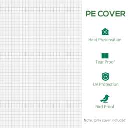 Rackhams 3 x 2 x 2m Polytunnel Greenhouse Replacement Cover ONLY Winter Garden Plant PE Cover for Tunnel Walk-in Greenhouse, White - thumbnail 6