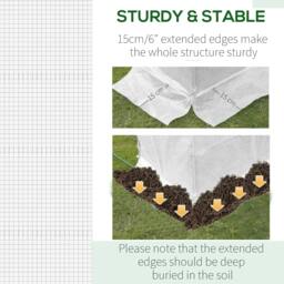 Rackhams 3 x 2 x 2m Polytunnel Greenhouse Replacement Cover ONLY Winter Garden Plant PE Cover for Tunnel Walk-in Greenhouse, White - thumbnail 5