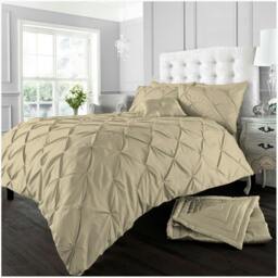 Rackhams Alford Duvet Cover and Pillowcase Set - Latte - Double (200cm x 200cm) - thumbnail 1