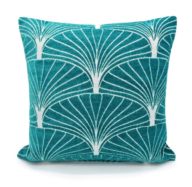 Rackhams Luxury Chenille Pattern Cushion - 43cm x 43cm - Teal - image 1