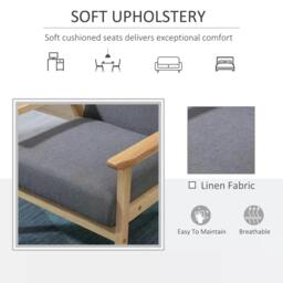 Rackhams Minimalistic Wooden Frame Accent Chair, with Padded Seat - Grey - thumbnail 4