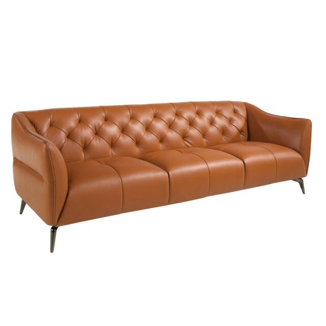 Rackhams Chester sofa in brown leather 6168/6169 - 240 x 95 x 77 - 3 - image 1