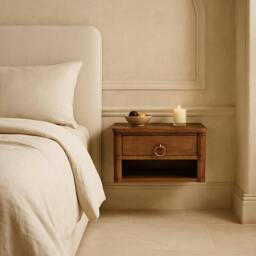 Rackhams Solid Wood Box Frame Wall Nightstand - thumbnail 1