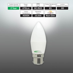 Rackhams B22 Bayonet LED Candle 4.7W Energy Saving Light Bulbs - Pack of 3 - thumbnail 2