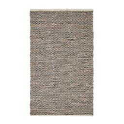 Rackhams Real Leather Handwoven Diamond Pattern Rug - 150 x 240 cm - Brown - thumbnail 3