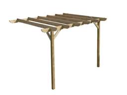 Rackhams Wall Mounted Wooden Pergola Kit - Corbel Design - Natural (Light Green) - 1.8m x 3.6m - thumbnail 2