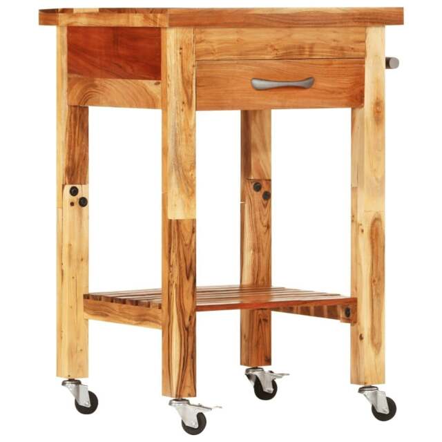 Rackhams Kitchen Trolley 55x55x89 cm Solid Wood Acacia
