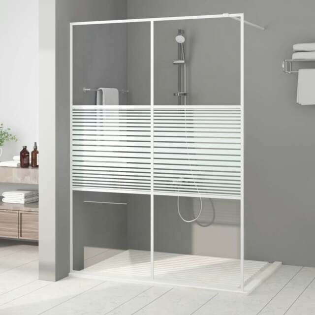 Rackhams Walk-in Shower Wall White 140x195 cm Clear ESG Glass