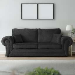 Rackhams Chelsea Crushed Velvet Full Back 3 Seater - Silver - thumbnail 6