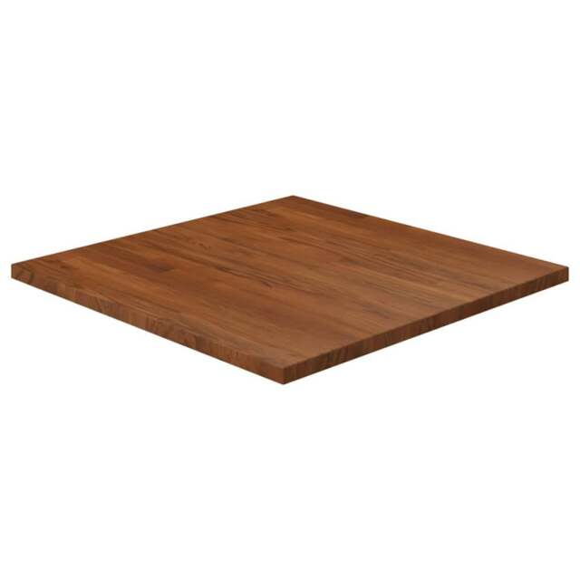 Rackhams Square Table Top Dark Brown 70x70x2.5cm Treated Solid Wood Oak