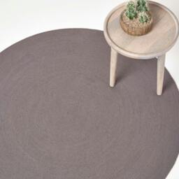 Rackhams Handmade Woven Braided Rug - Grey - 120 cm Round