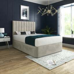 Rackhams Marcelo Upholstered Soft Velvet Bed Frame - Black - Silver - Super king - thumbnail 1