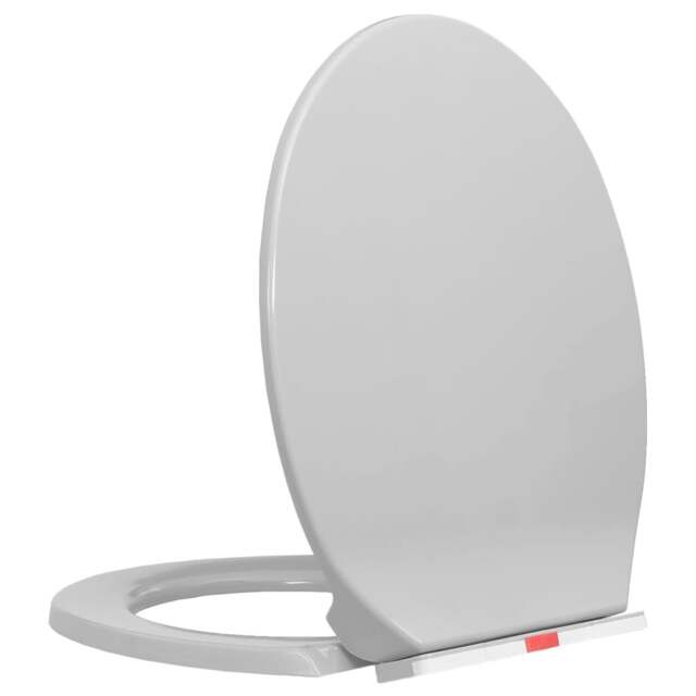 Rackhams Soft-Close Toilet Seat Quick Release Light Grey Oval