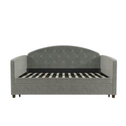 Rackhams Aspen Daybed w Trundle Velvet Light Grey - Grey - thumbnail 2