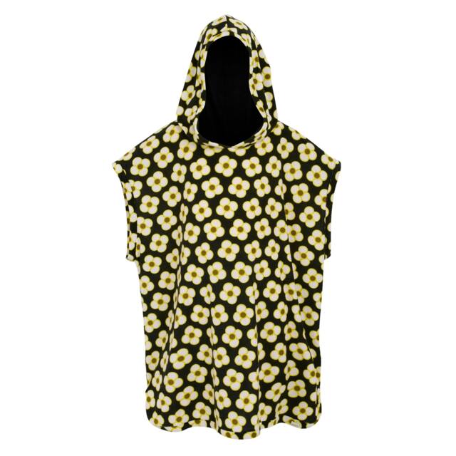 Rackhams Girls Orla Kiely Spinning Flower Towelling Robe - Black - 9 Years - Black - 100% Polyester - image 1