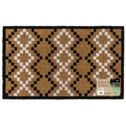 Rackhams Eco-Friendly Latex Backed Coir Entrance Doormat, 45x75cm - Diamond Pixel - 1 - thumbnail 1