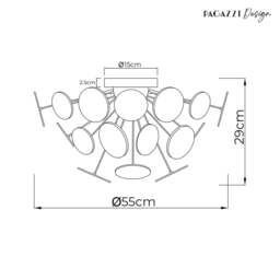 Rackhams Skye 55cm Sputnik  Semi-Flush Ceiling Light - thumbnail 6