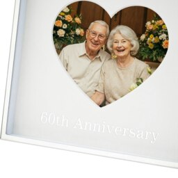 Rackhams 60th Anniversary Heart Frame for 4x4 Picture in Nickel Plated with Silver Foil - thumbnail 4