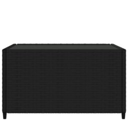 Rackhams Square Garden Coffee Table Black 50x50x30 cm Poly Rattan - thumbnail 3