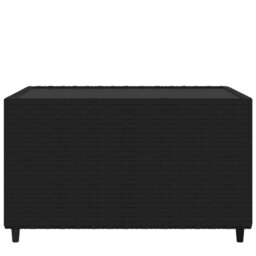 Rackhams Square Garden Coffee Table Black 50x50x30 cm Poly Rattan - thumbnail 4