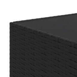 Rackhams Square Garden Coffee Table Black 50x50x30 cm Poly Rattan - thumbnail 5