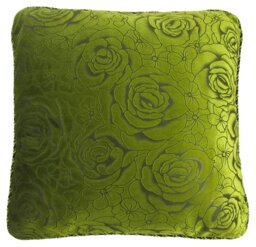 Rackhams Flock Rose Cushion - 43cm x 43cm - White - thumbnail 4