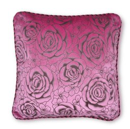 Rackhams Flock Rose Cushion - 43cm x 43cm - White - thumbnail 3