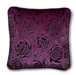 Rackhams Flock Rose Cushion - 43cm x 43cm - White - thumbnail 5