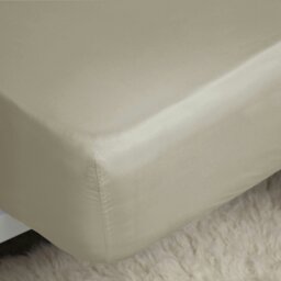 Rackhams Easycare Percale Fitted Sheet - Mushroom - Double - Mushroom - 50% Cotton/50% Polyester - thumbnail 2