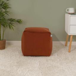 Rackhams Velvet Cube Bean Bag Pouffe Footstool - Pebble - thumbnail 6